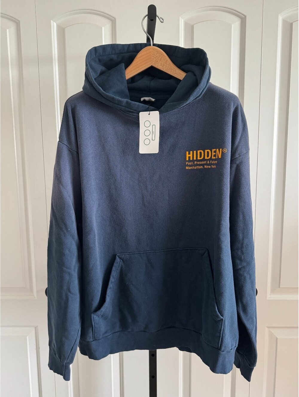 Hidden NY PPF New York H Logo Hoodie Navy Yellow Size XL